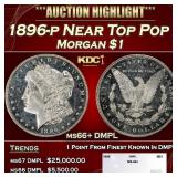 1896-p Morgan Dollar Near Top Pop $1 ms66+ DMPL SE