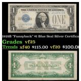 1928B $1 Blue Seal Silver Certificate "Funnyback"