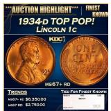 1934-d Lincoln Cent TOP POP! 1c ms67+ rd SEGS