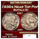 1936-s Buffalo Nickel Near Top Pop 5c ms67 SEGS