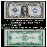 1923 $1 large size Silver Certificate Grades Selec