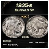 1935-s Buffalo Nickel 5c Grades ms65