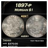 1897-p Morgan Dollar $1 Grades ms64+
