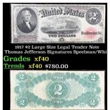 1917 $2 Large Size Legal Tender Note Thomas Jeffer