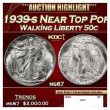 1939-s Walking Liberty Half Dollar Near Top Pop 50