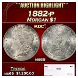 1882-p Morgan Dollar $1 ms66 SEGS