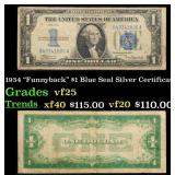 1934 $1 Blue Seal Silver Certificate "Funnyback" G