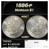 1886-p Morgan Dollar $1 ms66+ SEGS