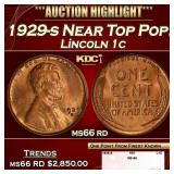 1929-s Lincoln Cent Near Top Pop! 1c ms66 rd SEGS