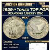 1929-p Standing Liberty Quarter Toned TOP POP! 25c