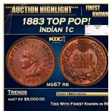 1883 Indian Cent TOP POP! 1c ms67 rb SEGS