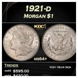 1921-d Morgan Dollar $1 Grades ms64+