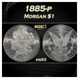 1885-p Morgan Dollar $1 Grades ms63