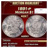 1891-p Morgan Dollar $1 ms64+ SEGS
