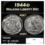 1944-d Walking Liberty Half Dollar 50c ms66+ SEGS