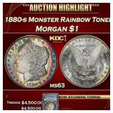 PCGS 1880-s Morgan Dollar Monster Rainbow Toned $1