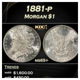 1881-p Morgan Dollar $1 Grades ms65+
