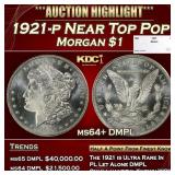 1921-p Morgan Dollar Near Top Pop $1 ms64+ DMPL SE