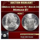 1882-cc Morgan Dollar GSA Hoard W/ Box & COA $1 Gr
