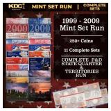 1999-2009 Mint Set Run - 256 Coins, 11 Complete Se