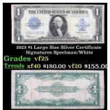 1923 $1 large size Silver Certificate Grades vf+ S