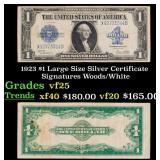 1923 $1 large size Silver Certificate Grades vf+ S