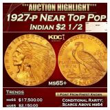 1927-p Gold Indian Quarter Eagle Near Top Pop! $2
