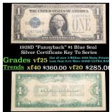 1928D $1 Blue Seal Silver Certificate "Funnyback"