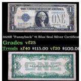 1928B $1 Blue Seal Silver Certificate "Funnyback"