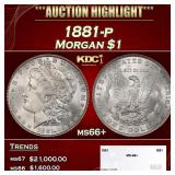 1881-p Morgan Dollar $1 ms66+ SEGS