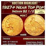 1927-p Gold Indian Quarter Eagle Near Top Pop! $2