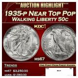 1935-p Walking Liberty Half Dollar Near Top Pop 50