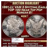 1891-cc VAM 3 Spitting Eagle TOP 100 Morgan Dollar
