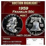 1959 Proof Franklin Half Dollar 50c pr67+ DCAM SEG