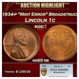 PCGS 1934-p *Mint Error* Broadstruck Lincoln Cent