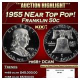 1955 Proof Franklin Half Dollar NEar Top Pop! 50c