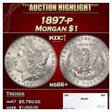 1897-p Morgan Dollar $1 ms66+ SEGS