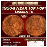 1930-s Lincoln Cent Near Top Pop! 1c ms66+ rd SEGS