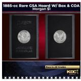 1885-cc Morgan Dollar Rare GSA Hoard W/ Box & COA