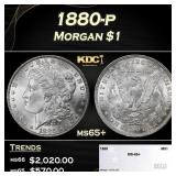 1880-p Morgan Dollar $1 ms65+ SEGS