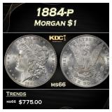 1884-p Morgan Dollar $1 Grades ms66