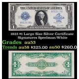 1923 $1 large size Silver Certificate Grades Selec