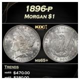 1896-p Morgan Dollar $1 Grades ms65+