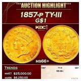1857-p Gold Dollar TY-III $1 ms66+ SEGS