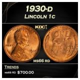 1930-d Lincoln Cent 1c Grades ms66 rd