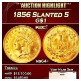 1856 Slanted 5 Gold Dollar $1 ms64+ SEGS