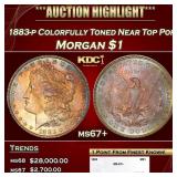 1883-p Morgan Dollar Colorfully Toned Near Top Pop