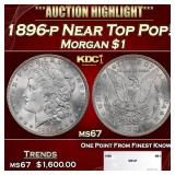 1896-p Morgan Dollar Near Top Pop! $1 ms67 SEGS