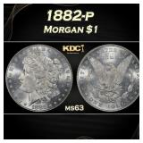 1882-p Morgan Dollar $1 Grades ms63