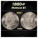 1880-p Morgan Dollar $1 Grades ms62
